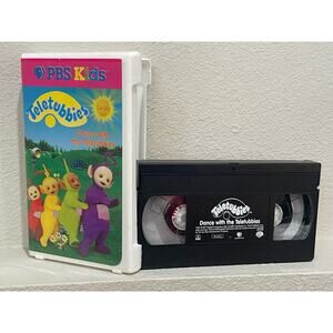Teletubbies Dance With The Teletubbies VHS '97 Clamshell Case PBS Kids Preschool